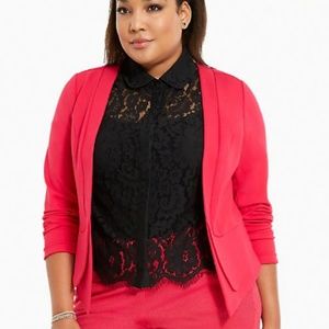 Torrid Ponte Cutaway Blazer in Fushia